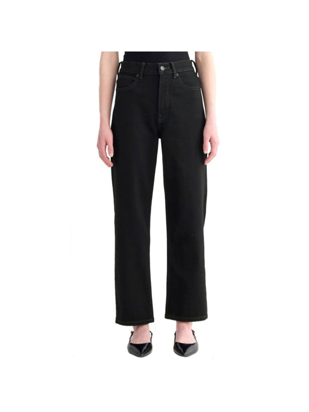 Everlane The Way High Jean Coal Black Raw Edge 26 X 29 NWT
